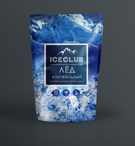 Logo and Packaging Design for "Ice Club" on Behance Ice Packaging Design, Ice Cube Packaging Design, Ice Cup Design, Ice Logo Design, Mineral Water Logo, Ice Moodboard, Ice Packaging, Tissue Design, Water Queen