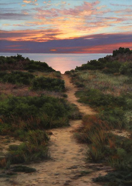 Scott Prior, Path to the Beach, 2013, oil on panel, 14 x 10" at William Baczek… Path To The Beach, Painting Acrylic Landscape, Beach Landscape Painting, Path Painting, Path Landscape, Path Art, Beach Landscapes, Beach Path, Landscape Beach