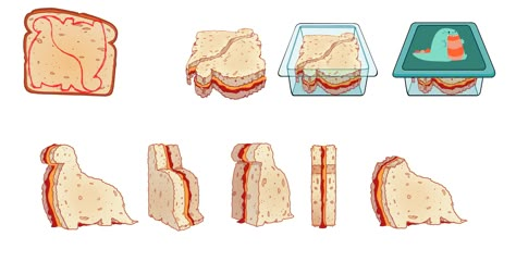 Prop Drawing, Character Props, Box Reference, Props Design, Prop Design Concept Art, Box Drawing, Props Illustration, 귀여운 음식 그림, Foodie Art