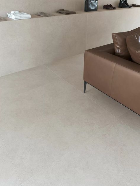 Casa Cemento Tile in Porcelain Slab Tiles size 260 x 120 and above at Concept Tiles Living Room Ceramic Floor, Greige Flooring, House Tiles Flooring Ideas, Interior Tiles Floor, Tiles For Living Room Floor, Solidor Door, Contemporary Tile Floor, Retail Flooring, Garage Door Designs