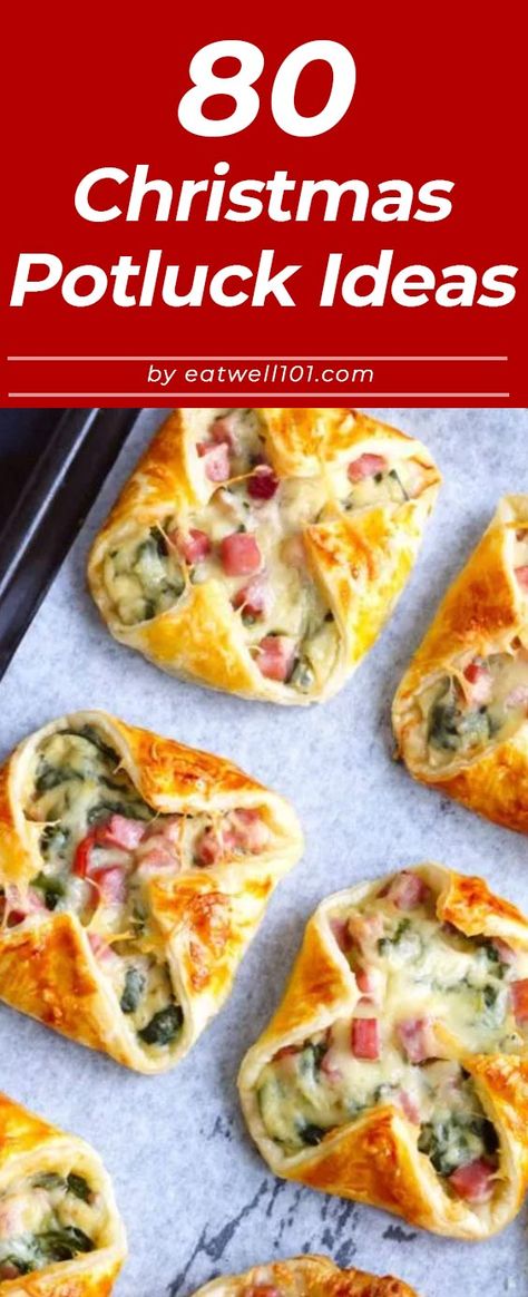 Christmas Potluck Ideas, Spinach Puffs Recipe, Ham Recipes Healthy, Holiday Potluck Recipes, Spinach Cheese Puffs, Spinach Puffs, Easy Potluck Recipes, Spinach Puff, Christmas Potluck