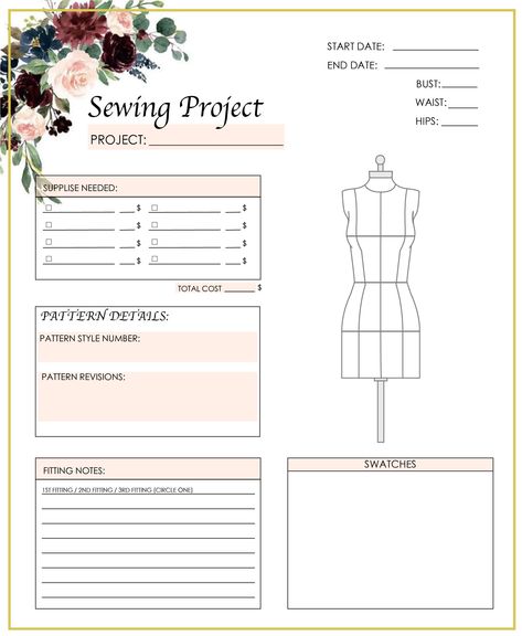 Sewing Project Planner, Syprosjekter For Nybegynnere, Planner Sewing, Colorful Hairstyles, Sewing Measurements, Sewing 101, Project Planner, Diy Sewing Clothes, Sewing Lessons