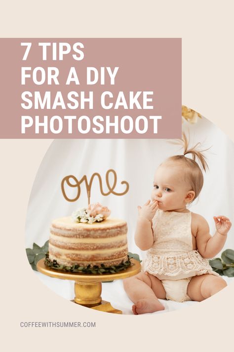 How To Take Your Own Cake Smash Photos, Boho Floral Cake Smash, Smash Cake Birthday Pictures, Smash Cake Diy Photo Shoot, Smash Cake Photoshoot At Home, Simple Cake Smash Cakes, Cake Smash Cake Recipe, Smash Cake Girl 1st Birthday Ideas, Diy Baby Smash Cake