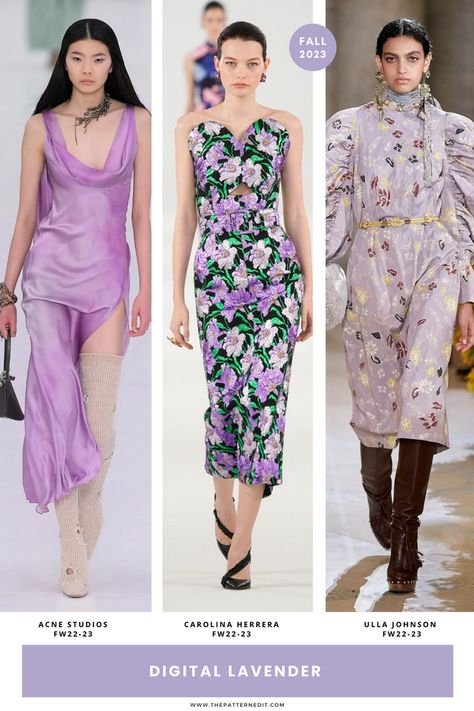 5 Key Color Trends for Fall 2023 According to WGSN Digital Lavender, Fall Fashion Colors, Fall Color Trend, Fashion Trend Forecast, Trend 2023, Color Trends Fashion, Runway Trends, Print Trends, Trendy Fall