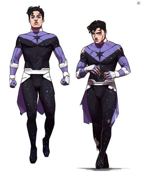 Invincible Oc Male, Supervillain Oc Character Design, Kryptonian Oc Male, Hero Oc Art, Oc Vigilante, Hero Design Ideas, Superhero Character Design Male, Anti Hero Character Design, Superhero Character Art