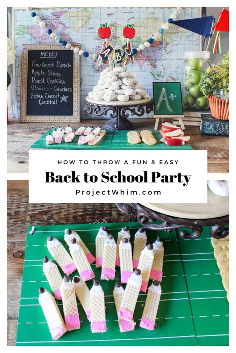 Back to School Party | Fun Ways to Celebrate The First Day of School School Themed Decorations, Teacher Shower Decorations, Teacher Themed Party Decorations, Back To School Party For Adults, Back To School Tea Party, Back To School Bbq Party Ideas, Teacher Party Theme, Back To School Party Ideas For Adults, First Day Of School Party Ideas