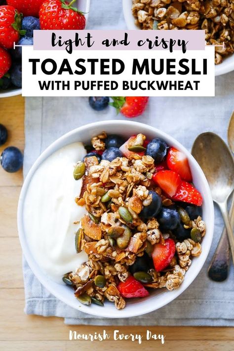 Muesli Recipe, Homemade Cereal, Food Substitutions, Nuts And Seeds, Nutritious Breakfast, Granola Recipes, Breakfast Options, Healthy Gluten Free, Vegan Recipe