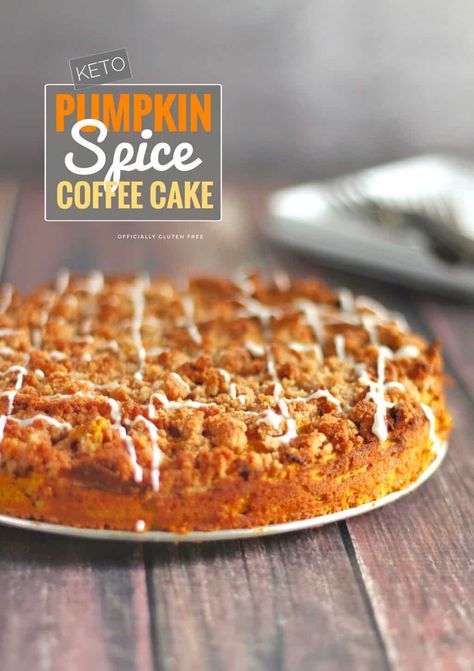 Keto Pumpkin Spice Coffee Cake | Low Carb Pumpkin Dessert Recipe Pumpkin Spice Coffee Cake, Spice Coffee Cake, Pumpkin Cake Recipe, Gluten Free Pumpkin Spice, Carb Dishes, Keto Coffee Recipe, Pumpkin Coffee Cakes, Pumpkin Spice Recipe, Pumpkin Cake Recipes