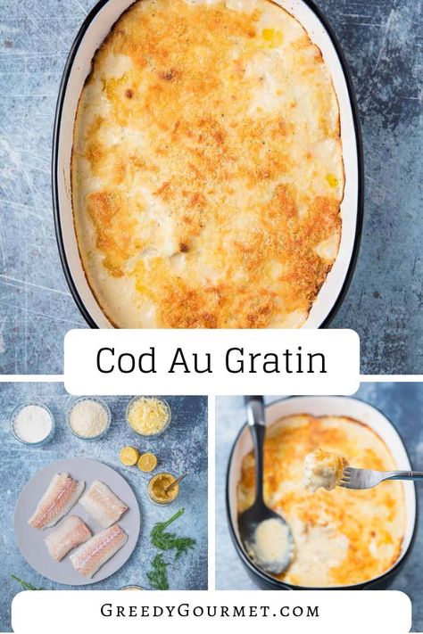 Cod Au Gratin - One Of The Best Cheesy Gratin Recipes With Fresh Cod Fillets Fish Gratin Recipe, Salmon Gratin Recipe, Newfoundland Cod Au Gratin, Fish Au Gratin Recipe, Cod Au Gratin Recipes, Cod Au Gratin Newfoundland, Cod Gratin, Fish Gratin, Gratin Recipes