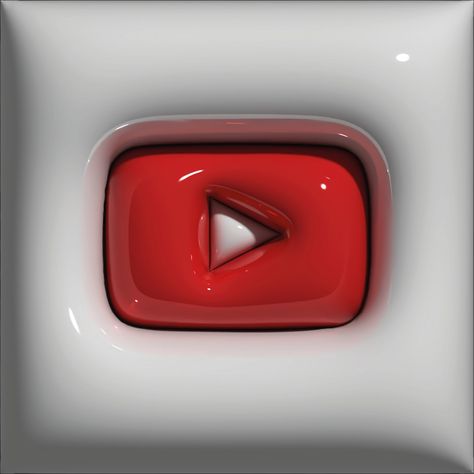 Youtube 3d Icon, Youtube 3d Logo, Youtube Icons Aesthetic, Youtube Logo Icons, Aesthetic Youtube Logo, Aesthetic App Logos, Youtube Logo Aesthetic, Bubble App Icon, 3d App Icons