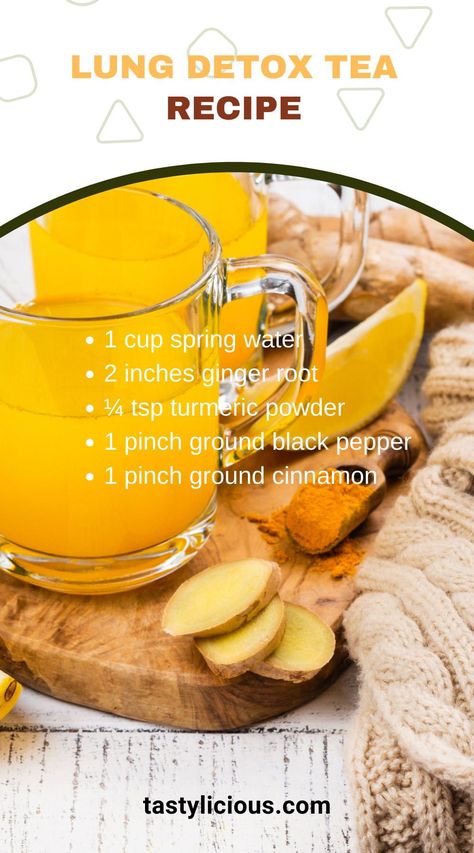 Lung Cleanse Tea, Lung Food Health, Tea To Clear Lungs, Foods For Lung Health, Lung Healing Foods, How To Strengthen Your Lungs, Juicing Recipes For Lungs, Lungs Cleanse Remedies, Tea For Lung Health