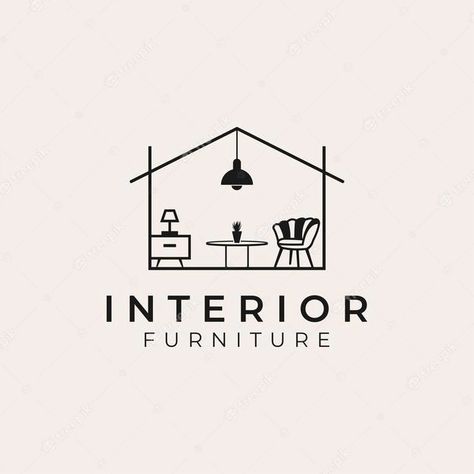 Logo For Furniture Company, Interior Company Logo, Furniture Shop Logo, Logo Design Furniture, Furniture Logo Design Ideas, Furniture Design Logo, Decoration Logo Design, Logo Home Design, Decor Logo Ideas