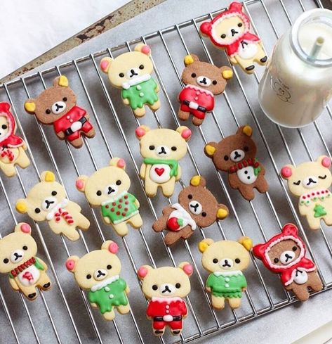 Christmas Shortbread Cookies, Kawaii Foods, Cupcake Decorating Ideas, Best Cupcake, Japanese Cookies, Kawaii Cookies, Cookie Recipes Decorating, Shortbread Cookies Christmas, Biscuits Packaging