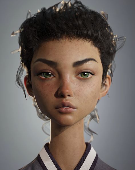 ArtStation - Semi realism Potrait, FlyCat Fly 3d Eye Tattoo, Stylized Realism, Blender Character, Animation Styles, Creature 3d, Design Exploration, 3d Eye, Sketch Icon, 3d Sculpting