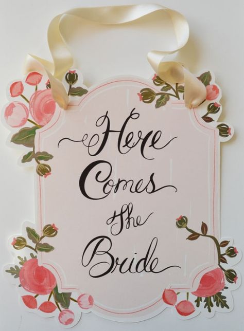 here comes the bride sign Here Comes The Bride Sign Diy, Here Comes The Bride Sign, Bride Sign, June Bride, February Wedding, Wedding Lookbook, Flower Guide, Bedrooms Decor, Wedding Banner