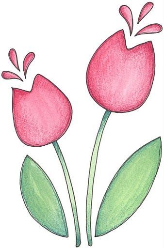 Pola Sulam, Flower Doodles, Art Drawings For Kids, Felt Dolls, Red Flower, Watercolor Cards, Doodle Drawings, A Drawing, الرسومات اللطيفة