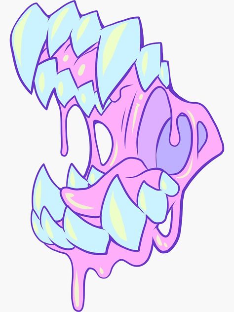 Pastel Punk Art, Pastel Zombie Aesthetic, Pastel Goth Drawing, Cutegore Art, Pastel Gore Art, Cute Gore Art, Pastel Oc, 1000 Tattoo, Yami Kawaii Art