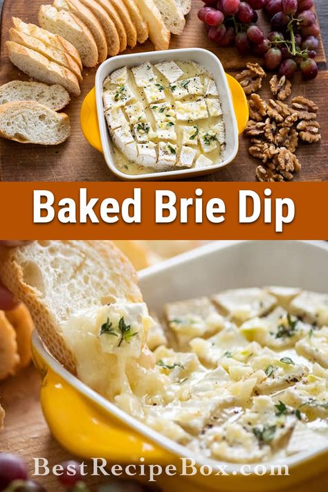 Easy Baked Brie Recipes, Brie Dip, Cheesy Dip Recipes, Brie Cheese Recipes, Baked Brie Recipes, Dip Recipes Appetizers, Brie Recipes, Garlic Dip, Baked Garlic