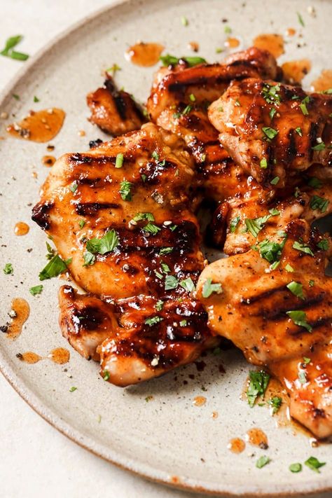 Grilled Hot Honey Chicken | Real Balanced Hot Honey Chicken, Honey Chicken Recipe, Cauliflower Potatoes Salad, Fresh Corn Salad, Chicken Caesar Pasta Salad, Cabbage And Sausage, Garlic Butter Chicken, Hot Honey, Chicken Kebabs