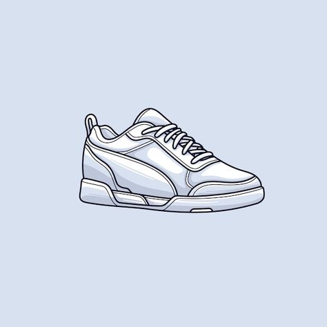 Sneakers Cartoon, Shoes Vector, Sneakers Illustration, Shoes Illustration, White Shoes Sneakers, Art Nouveau Design, Cartoon Illustration, Vector Photo, White Shoes