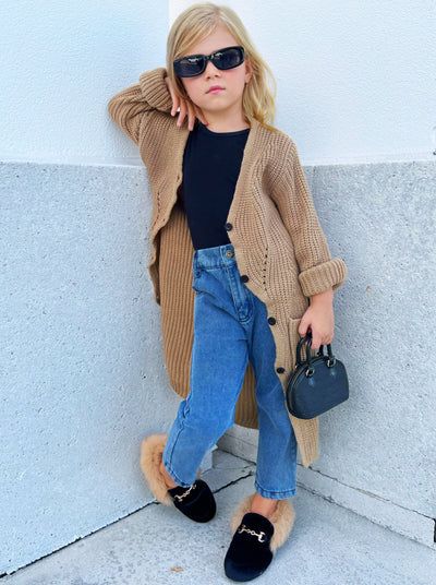 Unique Kids Clothes, Outfit Otoño, Dress And Boots, Trendy Fits, Oversized Knit Cardigan, Cozy Knit Sweater, Girls Boutique Clothing, Cozy Fabric, School Clothes