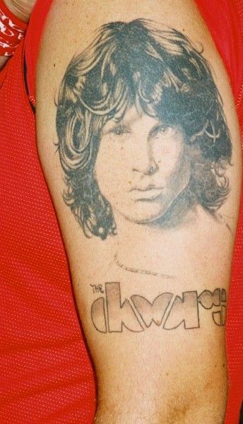 The Doors (Jim Morrison) tattoo... ♥ The Doors Tattoo Ideas, The Doors Tattoo, Jim Morrison Tattoo, Celeb Tattoos, Doors Tattoo, Doors Jim Morrison, Tattoo Band, The Doors Jim Morrison, Tattoos Arm