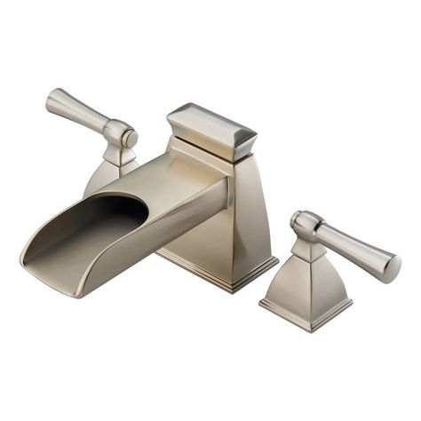 Brizo T6745 Vesi Double Handle Waterfall Roman Tub Faucet Trim - Less Valve Brilliance Brushed Nickel Faucet Roman Tub Double Handle Unique Tubs, Brushed Nickel Faucet, Roman Tub Faucets, Bathtub Design, Roman Tub, Tub Shower Combo, Tub Filler, Faucet Handles, Tub Faucet