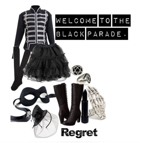 The Black Parade Outfit, My Chemical Romance Inspired Outfits, Black Parade Costume, Black Parade Outfit, My Chemical Romance Outfits, Emo Punk Outfits, Black Parade Jacket, Parade Outfit, Punk Outfit