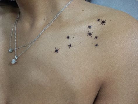 Constellation Tattoo Leo, Tattoo Leo, Witchy Tattoos, Leo Constellation Tattoo, Leo Constellation, Small Stars, Leo Tattoos, Constellation Tattoo, Constellation Tattoos