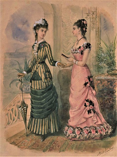 1899 Fashion, 1870s Fashion, Victorian Era Fashion, Ancient Dress, 1880s Fashion, 19th Century Clothing, Fashion Illustration Vintage, Edwardian Dress, 18th Century Fashion