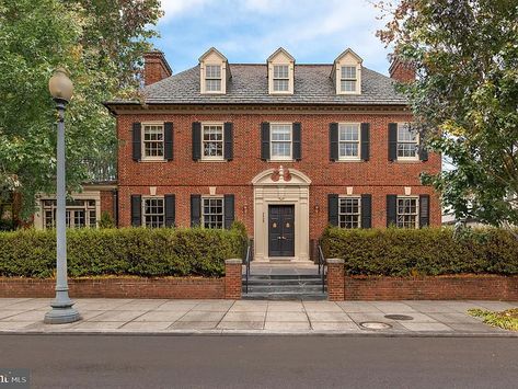 2409 Wyoming Ave NW, Washington, DC 20008 | Zillow Dc Houses, Washington Dc Houses, Red Brick Colonial, Colonial Revival, Indoor Swimming Pools, Built In Desk, Architectural Inspiration, In Law Suite, Traditional House