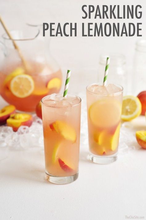 Kid Friendly Drinks, Sparkling Lemonade, Peach Baby Shower, Peach Lemonade, Refreshing Summer Drinks, Lemonade Recipes, Summer Drink, Punch Recipes, Summer Refreshments