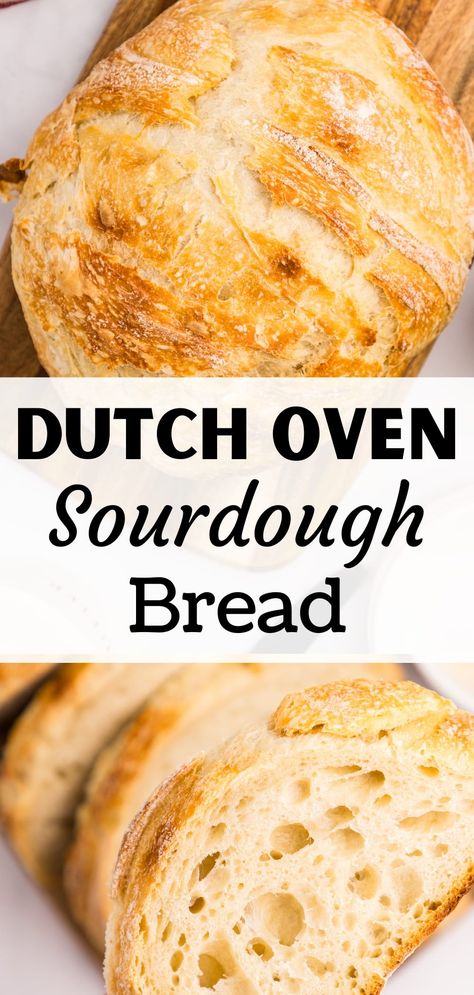 Make this easy Dutch Oven sourdough bread recipe and you'll never want for another recipe! Made with just 3 simple ingredients, this simple sourdough bread is easy enough for beginners, but loved by experienced bakers too. It's a no-knead recipe that relies on the high moisture environment of a Dutch oven to give a softer crust and perfect texture. Dutch Oven Sourdough Bread Recipe, Dutch Oven Sourdough Bread, Dutch Oven Sourdough, Purposeful Pantry, Toast Sourdough, Easy Sourdough Bread, Easy Sourdough Bread Recipe, Sourdough Bread Starter, Dutch Oven Bread