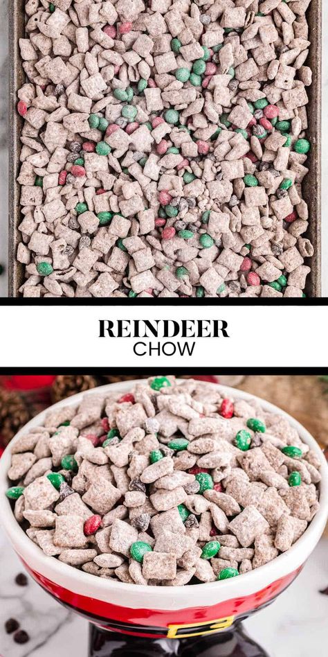 Puppy Chow Christmas Reindeer Food, White Chex Mix Christmas, Xmas Puppy Chow, Christmas Munch Mix Easy Recipes, Buddy The Elf Chex Mix Recipe, Christmas Chow Mix Reindeer Food, Reindeer Mix Recipe Christmas Snacks, Rice Chex Mix Recipes, Reindeer Mix Recipe