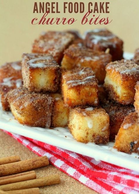 Churro Bites, Mexican Dessert Recipes, Mexican Dessert, Dessert Dips, Sweet Snacks Recipes, Baked Dessert Recipes, Angel Food Cake, Fun Baking Recipes, Food Cake