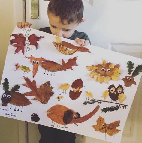 Leaf Monster, Messy Play Activities, Winter Activities For Toddlers, Leaf Art Diy, Bats For Kids, Kids Food Crafts, Leaf Collage, Leaf Animals, Fun Winter Activities