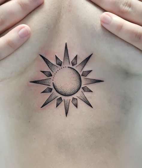 Small Shading Tattoo, Nordic Sun Tattoo, Dotted Sun Tattoo, Dot Sun Tattoo, Dotwork Sun Tattoo, Dot Work Sun Tattoo, Sun Art Tattoo, Black And White Sun Tattoo, Shaded Sun Tattoo