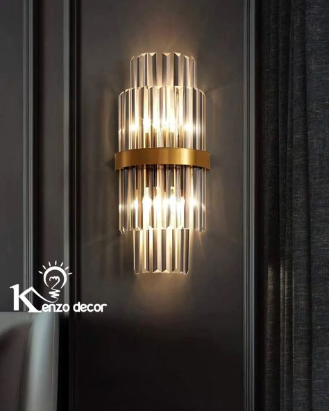 CRYSTALL INDOOR WALL LIGHT APPLICATION; Sitting room,Dinning,Bedroom,Hotel etc •Hii taa ni nzuri mno na ni ya kisasa ambayo unafunga katika ukuta wa nyumba yako. •Inatumia bulb za kawaida, ambapo unaweza kuweka mwanga wowote uupendao #SWIPE . . Price 142,000/= Call/Whatsapp 0762816082 Delivery kwa dar unalipia mikoani na nje tunatuma #kenzodecorforlife #kenzotaanzuri #kenzodecoration #kenzohighquality Modern Wall Scones, Gold Wall Lights, Wall Sconces Living Room, Art Deco Wall Lights, Sconces Living Room, Crystal Wall Lighting, Wall Scones, Metal Wall Light, Crystal Wall Sconces