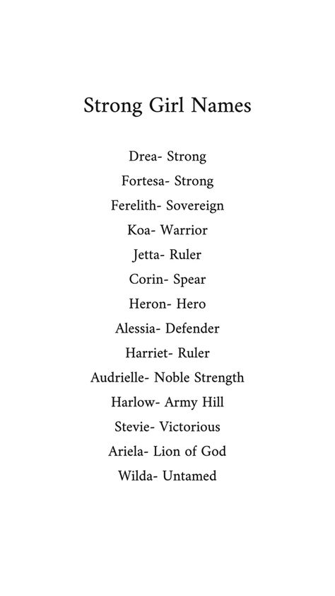 Names With Hidden Meaning, Asgardian Names, Last Names For Characters With Meanings, Regal Last Names, Names That Mean Strong, Dystopian Girl Names, Grunge Names Ideas, Magical Last Names, Fictional Character Names