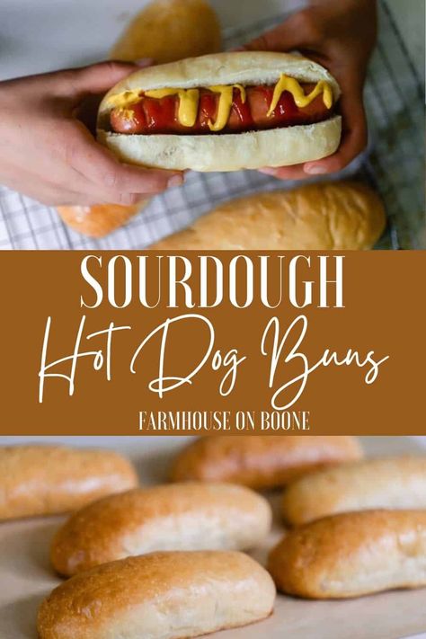 Sourdough Hot Dog Buns, Sourdough Pasta Recipe, Homemade Hot Dog Buns, Hot Dog Buns Recipe, Active Sourdough Starter, Hot Dog Rolls, Recipe Using Sourdough Starter, Sourdough Bread Starter, Sourdough Starter Discard Recipe