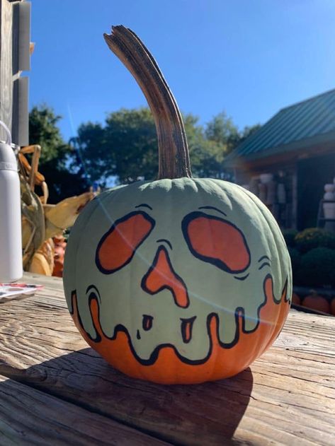 Painted Carved Pumpkins, Pumkin Ideas Cute, Draw On Pumpkin, Cute Things To Paint On A Pumpkin, Pumpkin Halloween Painting, Pumpkin Carving Ideas Painting, Painted And Carved Pumpkins, Cool Things To Paint On A Pumpkin, Paintings On Pumpkins Ideas