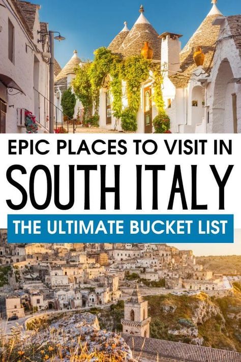 Traveling to South Italy? Grab this list of the best places to visit in Southern Italy that you totally need to have in your South Italy travel bucket list. #SouthItaly #Italy #SouthernItaly Southern Italy Itinerary, Things To Do In Tuscany, Southern Italy Travel, Trips Abroad, Best Places In Italy, Italy Trip Planning, Italy Holiday, South Italy, Sicily Travel