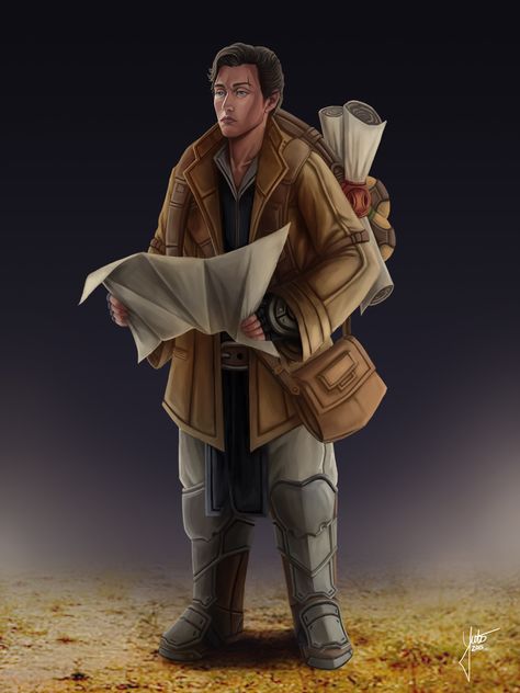 The Cartographer, NPC, Daniel Melcher Cartographer Character, Apocalypse Survivor, Rpg Characters, Dungeons And Dragons Game, Odell Beckham Jr, Beckham Jr, Character Design Male, Dungeons And Dragons, Character Art