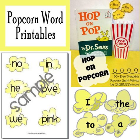 Printable Popcorn Sight Words Free Printables - Printables 4 Mom Popcorn Words Kindergarten, Sight Words Free Printables, Popcorn Words, Preschool Sight Words, Free Popcorn, Sight Words Printables, Sight Word Games, Word Free, Educational Printables