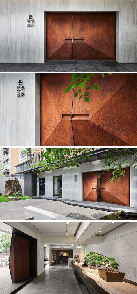 Corten Steel Door, Corten Steel Gate, Arc Door, Art Gallery Design, Architecture Door, Weathered Steel, Bass Design, Porte In Ferro, Modern Entrance Door