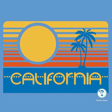 Best state in the whole land!! 70s Shirt Design, 70s Logos, California Graphic Design, 70s Graphics, California Font, Beach Graphic Design, 70s California, 70s Logo, California Logo