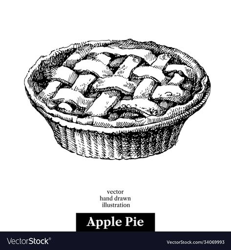 Pie Drawing, Apple Pie Desserts, Simple Logos, Apple Vector, Apple Stock, Best Comic Books, Black And White Vintage, Giraffe Art, Scripture Print