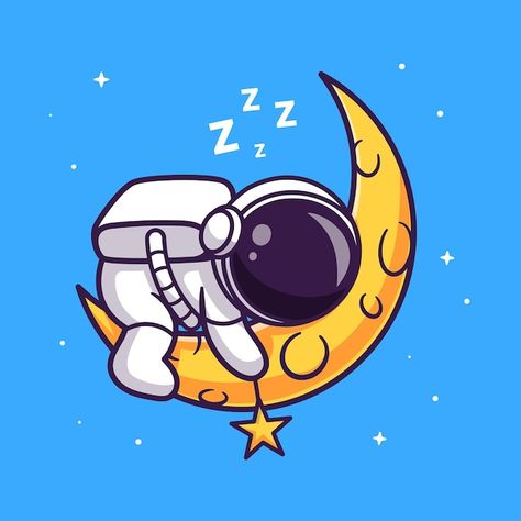 Cute astronaut sleeping on moon with sta... | Free Vector #Freepik #freevector #astronaut #cartoon-astronaut #astronaut-logo #astronaut-illustration Alien Wallpaper, Elephant Template, Astronaut Drawing, Star Cartoon, Illustration Science, Unicorn Logo, Cute Astronaut, Digital Art Photography, Vector Icons Illustration