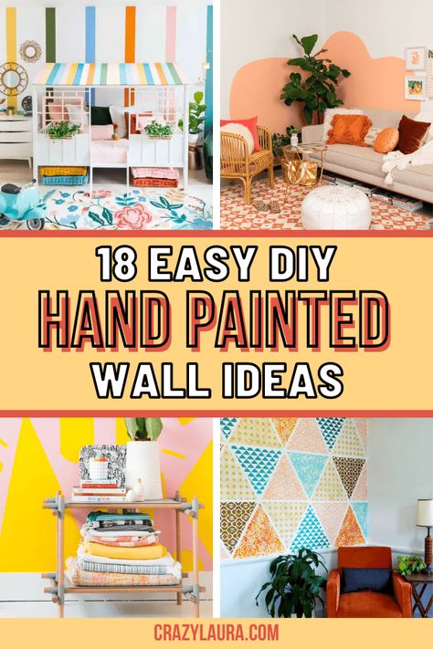 These DIY hand painted walls won't just add character to your wall but are also a great way to be creative during your free time. #DIY #InteriorDesign #HomeDecor