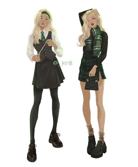 Slytherin Uniform Female, Defence Against The Dark Arts, Slytherin Uniform, Winx Cosplay, Slytherin Clothes, Slytherin Outfit, Slytherin Fashion, Hogwarts Uniform, Hogwarts Outfits